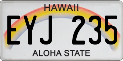 HI license plate EYJ235