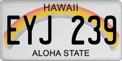 HI license plate EYJ239