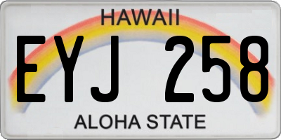 HI license plate EYJ258