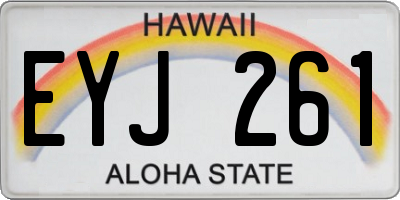HI license plate EYJ261