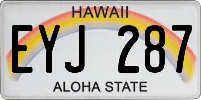 HI license plate EYJ287
