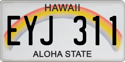 HI license plate EYJ311