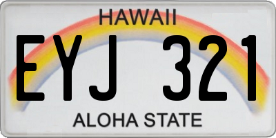 HI license plate EYJ321