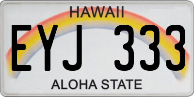 HI license plate EYJ333