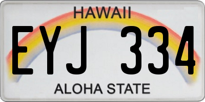 HI license plate EYJ334