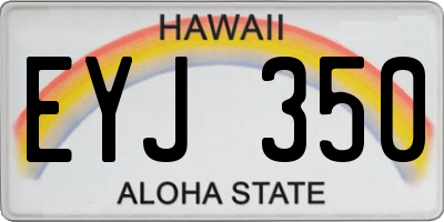 HI license plate EYJ350