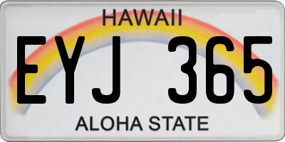 HI license plate EYJ365