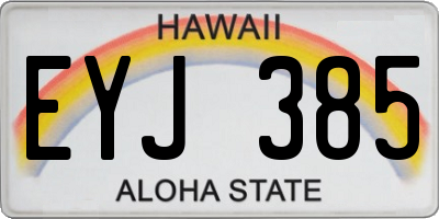 HI license plate EYJ385