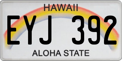HI license plate EYJ392