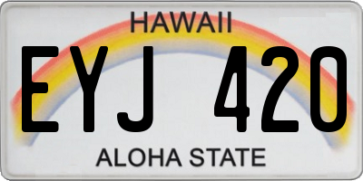 HI license plate EYJ420