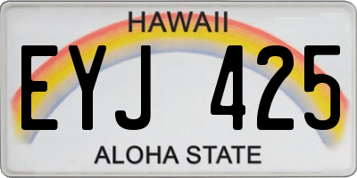 HI license plate EYJ425