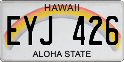 HI license plate EYJ426