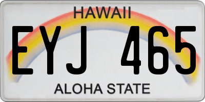 HI license plate EYJ465