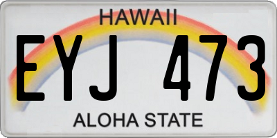 HI license plate EYJ473