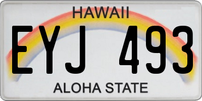 HI license plate EYJ493