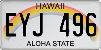 HI license plate EYJ496