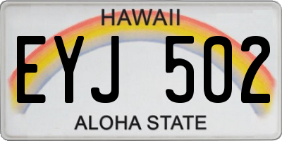 HI license plate EYJ502