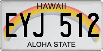 HI license plate EYJ512
