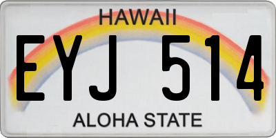 HI license plate EYJ514