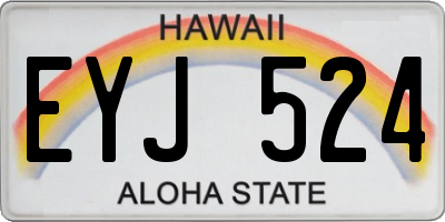 HI license plate EYJ524