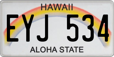 HI license plate EYJ534