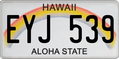 HI license plate EYJ539
