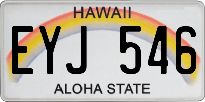 HI license plate EYJ546