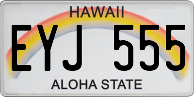 HI license plate EYJ555