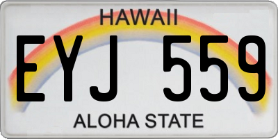 HI license plate EYJ559