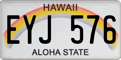 HI license plate EYJ576