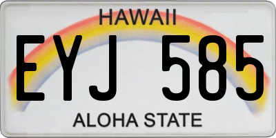 HI license plate EYJ585
