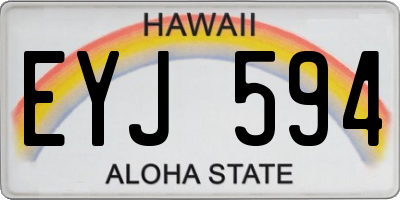 HI license plate EYJ594