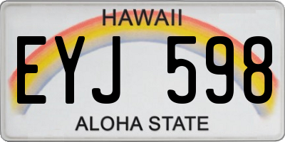 HI license plate EYJ598