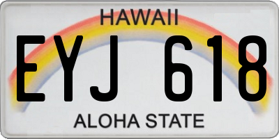 HI license plate EYJ618