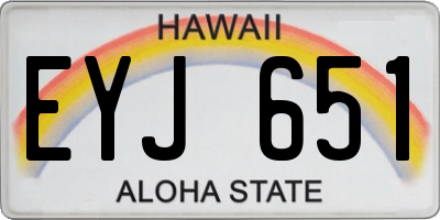 HI license plate EYJ651