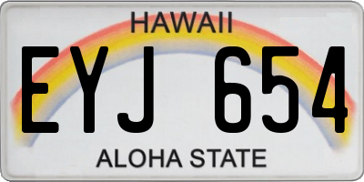 HI license plate EYJ654