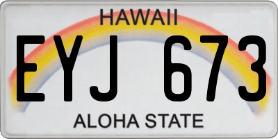 HI license plate EYJ673
