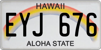 HI license plate EYJ676