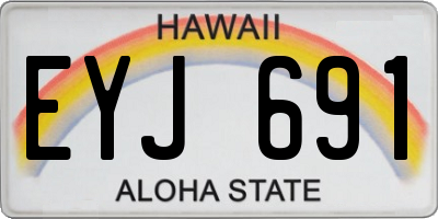 HI license plate EYJ691