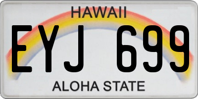 HI license plate EYJ699