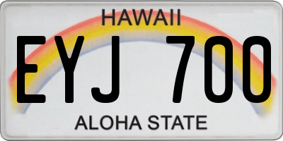 HI license plate EYJ700