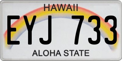 HI license plate EYJ733