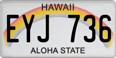 HI license plate EYJ736