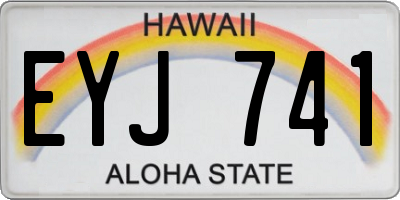HI license plate EYJ741