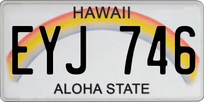 HI license plate EYJ746