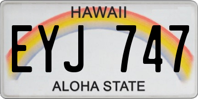 HI license plate EYJ747