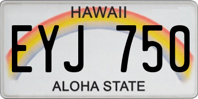 HI license plate EYJ750