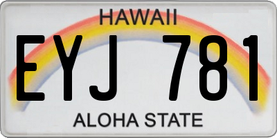 HI license plate EYJ781