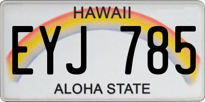 HI license plate EYJ785