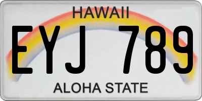 HI license plate EYJ789